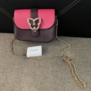 Coach Leather Gemma Crossbody Bag In Colorblock With Butterfly Buckle